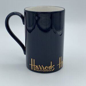 Harrods Knightsbridge Bone Fine Stoneware Mug Navy Blue Made in Scotland